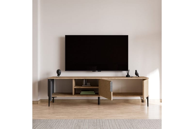 Tarz Tv-bänk 180 cm - Mediumfärgat trä/Antracit - Möbler - TV- & Mediamöbler - TV bänk & mediabänk