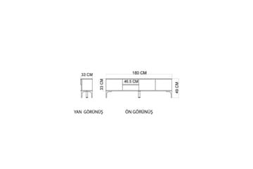 Tarz Tv-bänk 180 cm - Mediumfärgat trä/Vit - Möbler - TV- & Mediamöbler - TV bänk & mediabänk