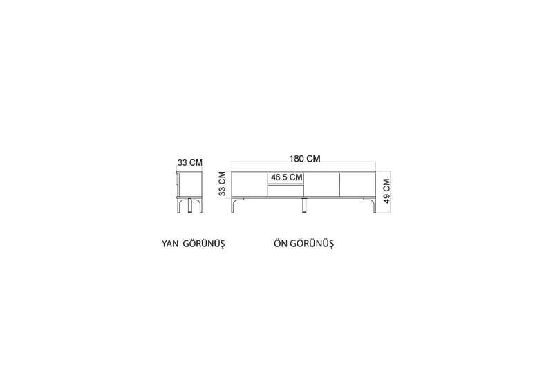 Tarz Tv-bänk 180 cm - Mediumfärgat trä/Vit - Möbler - TV- & Mediamöbler - TV bänk & mediabänk