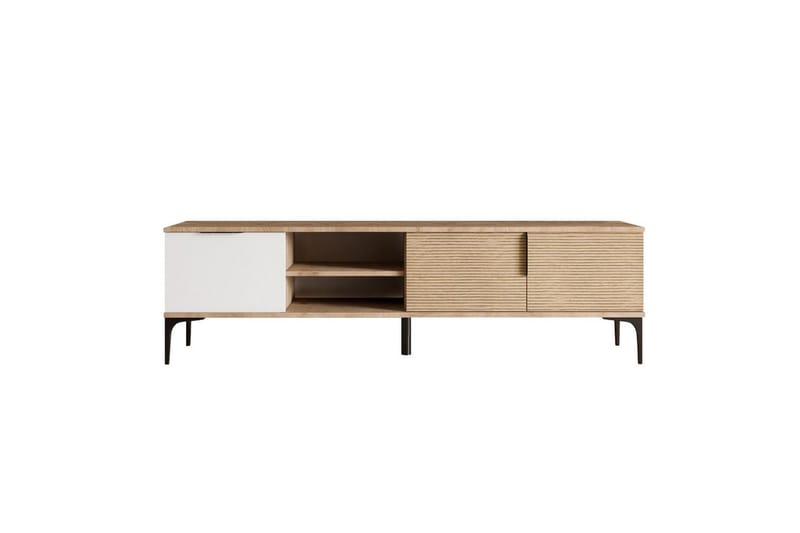Tarz Tv-bänk 180 cm - Mediumfärgat trä/Vit - Möbler - TV- & Mediamöbler - TV bänk & mediabänk