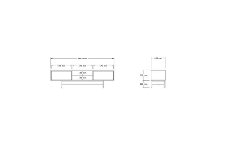 Tauber Tv-bänk 180 cm - Antracit - Möbler - TV- & Mediamöbler - TV bänk & mediabänk