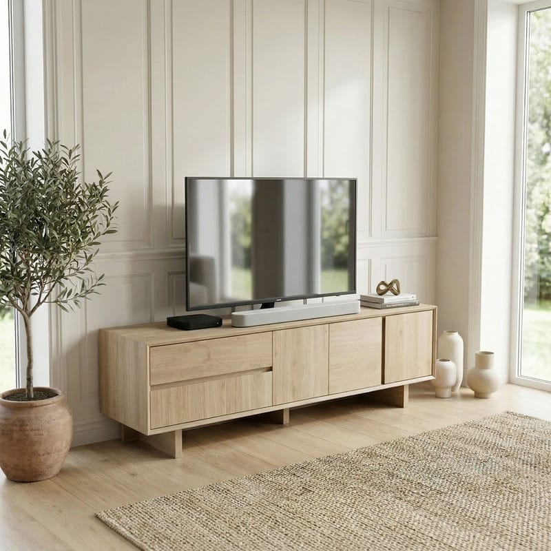 Tavon TV-bänk 180x55x45 cm - Naturlig ek - Möbler - TV- & Mediamöbler - TV bänk & mediabänk