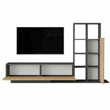 Tavren TV-bänk 201,2x123,6x29,5 cm - Naturlig och antracit - Möbler - TV- & Mediamöbler - TV-skåp