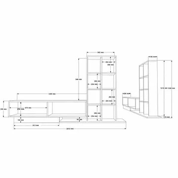 Tavren TV-bänk 201,2x123,6x29,5 cm - Naturlig och antracit - Möbler - TV- & Mediamöbler - TV-skåp