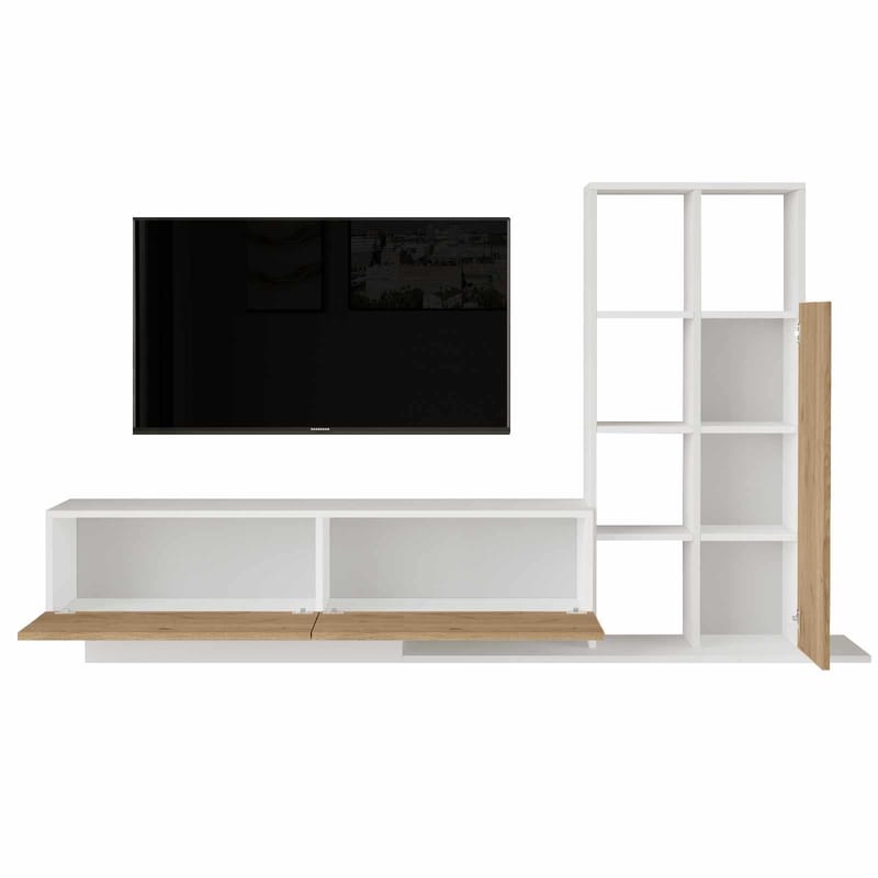 Tavren TV-bänk 201,2x123,6x29,5 cm - Naturlig och vit - Möbler - TV- & Mediamöbler - TV-skåp