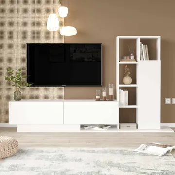 Tavren TV-bänk 201,2x123,6x29,5 cm - Vit - Möbler - TV- & Mediamöbler - TV-skåp