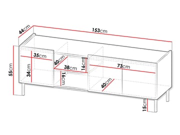 Tavrin Tv-bänk 153 cm - Svart - Möbler - TV- & Mediamöbler - TV bänk & mediabänk