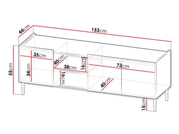Tavrin Tv-bänk 153 cm - Svart - Möbler - TV- & Mediamöbler - TV bänk & mediabänk