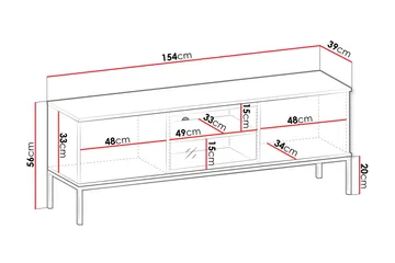 Tenorio Tv-bänk 154 cm - Beige - Möbler - TV- & Mediamöbler - TV bänk & mediabänk