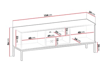 Tenorio Tv-bänk 154 cm - Beige - Möbler - TV- & Mediamöbler - TV bänk & mediabänk