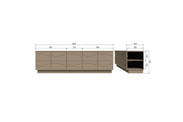 Teo Golvstående TV-bänk 180 cm med Förvaring i Målat Trä - Beige - Möbler - TV- & Mediamöbler - TV bänk & mediabänk