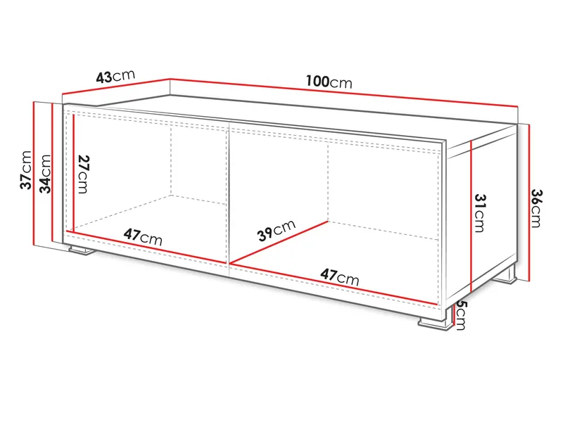 Tessan Tv-bänk 100 cm - brun - Möbler - TV- & Mediamöbler - TV bänk & mediabänk