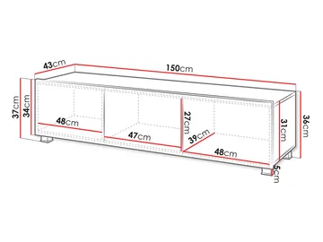 Tessan Tv-bänk 150 cm - brun - Möbler - TV- & Mediamöbler - TV bänk & mediabänk