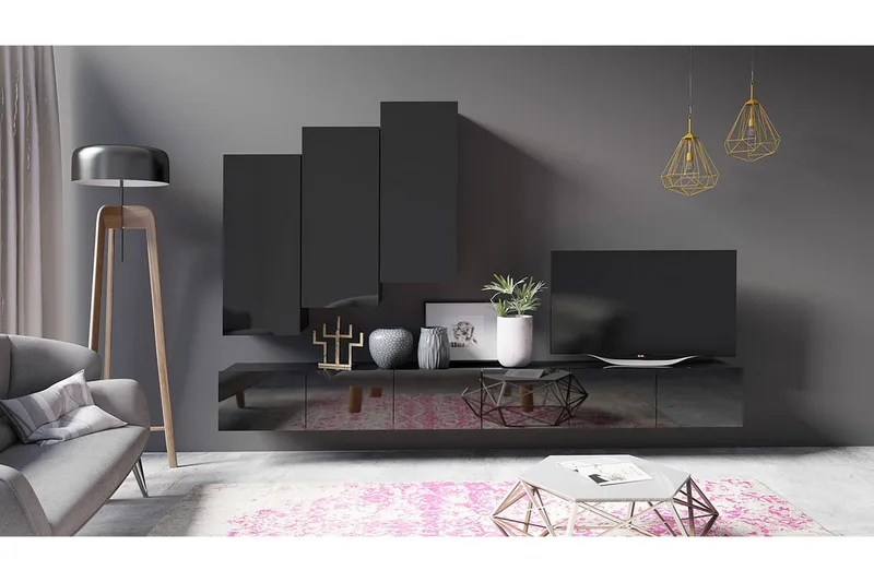 Tessan Tv-möbelset - Svart - Möbler - TV- & Mediamöbler - TV-möbelset