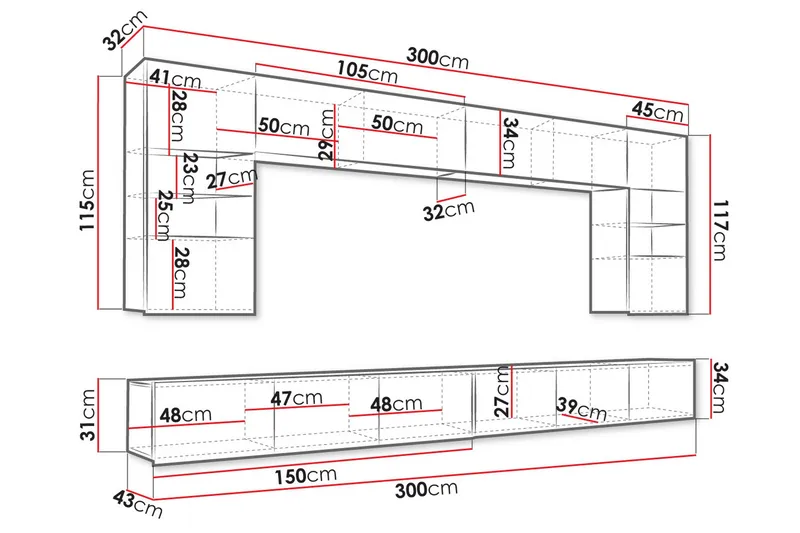 Tessan Tv-möbelset - Svart - Möbler - TV- & Mediamöbler - TV-möbelset