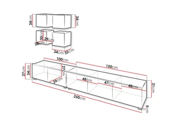 Tessan Tv-möbelset - Svart - Möbler - TV- & Mediamöbler - TV-möbelset