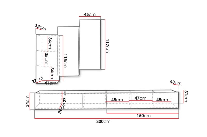 Tessan Tv-möbelset - Svart/Vit - Möbler - TV- & Mediamöbler - TV-möbelset