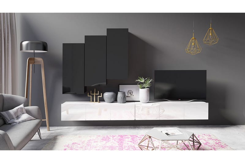 Tessan Tv-möbelset - Svart/Vit - Möbler - TV- & Mediamöbler - TV-möbelset