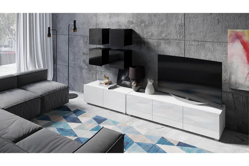 Tessan Tv-möbelset - Svart/Vit - Möbler - TV- & Mediamöbler - TV-möbelset