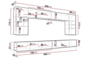 Tessan Tv-möbelset - Vit - Möbler - TV- & Mediamöbler - TV-möbelset