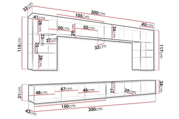 Tessan Tv-möbelset - Vit - Möbler - TV- & Mediamöbler - TV-möbelset