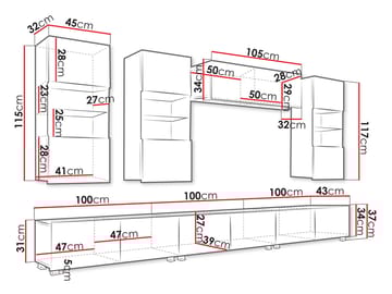 Tessan Tv väggenhet - brun - Möbler - TV- & Mediamöbler - TV-möbelset