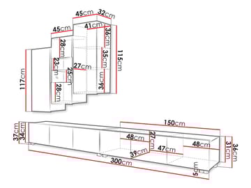 Tessan Tv väggenhet - brun - Möbler - TV- & Mediamöbler - TV-möbelset
