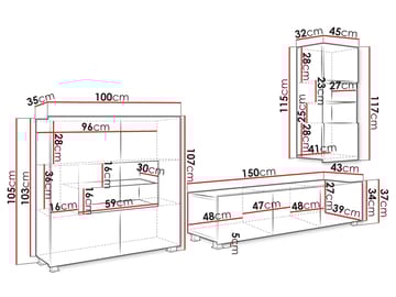 Tessan Tv väggenhet - brun - Möbler - TV- & Mediamöbler - TV-möbelset