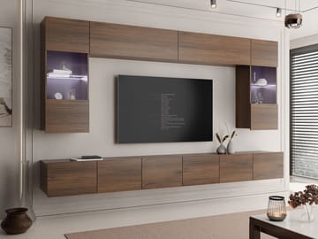 Tessan Tv väggenhet med LED-belysning - blå - Möbler - TV- & Mediamöbler - TV-möbelset