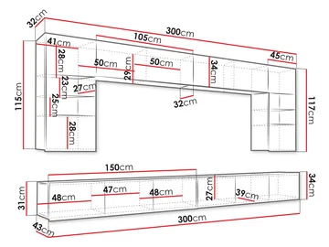 Tessan Tv väggenhet med LED-belysning - blå - Möbler - TV- & Mediamöbler - TV-möbelset