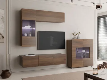 Tessan Tv väggenhet med LED-belysning - blå - Möbler - TV- & Mediamöbler - TV-möbelset