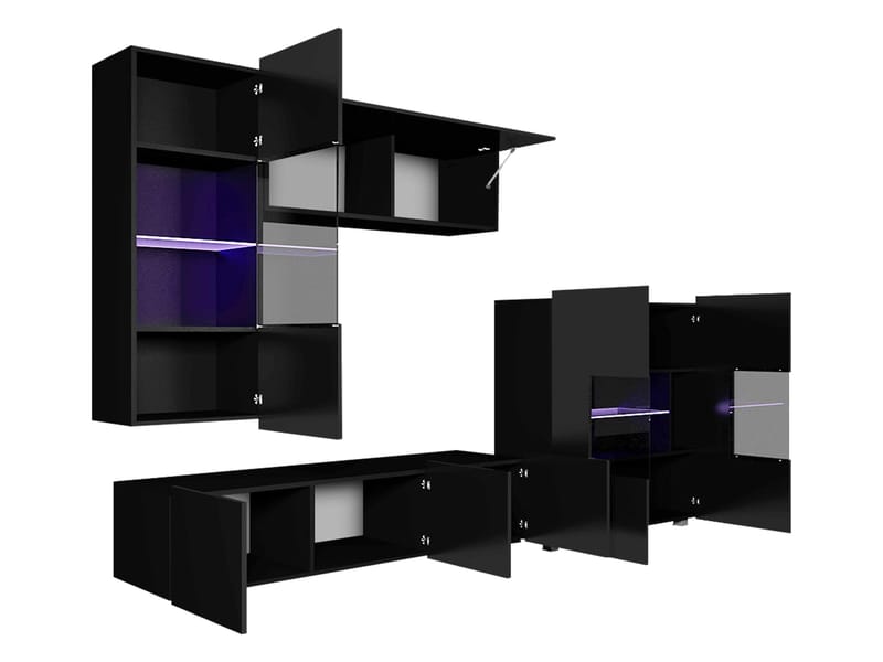 Tessan Tv väggenhet med LED-belysning - brun - Möbler - TV- & Mediamöbler - TV-möbelset