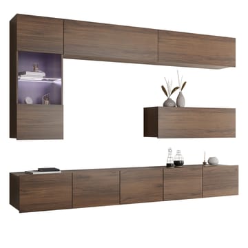 Tessan Tv väggenhet med LED-belysning - brun - Möbler - TV- & Mediamöbler - TV-möbelset