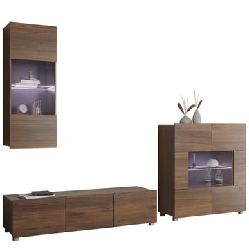 Tessan Tv väggenhet med LED-belysning - brun - Möbler - TV- & Mediamöbler - TV-möbelset