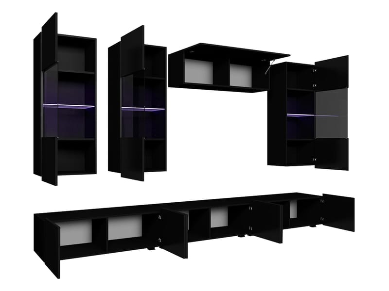 Tessan Tv väggenhet med LED-belysning - brun - Möbler - TV- & Mediamöbler - TV-möbelset