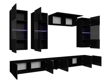 Tessan Tv väggenhet med LED-belysning - brun - Möbler - TV- & Mediamöbler - TV-möbelset