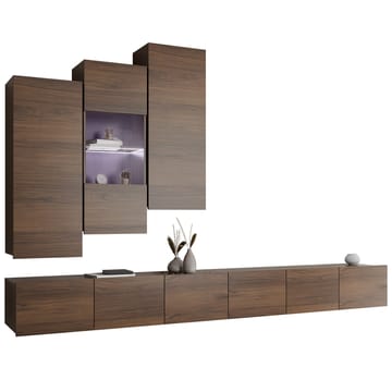 Tessan Tv väggenhet med LED-belysning - brun - Möbler - TV- & Mediamöbler - TV-möbelset