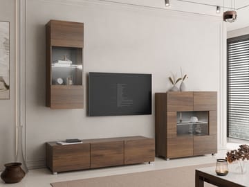 Tessan Tv väggenhet med LED-belysning - brun - Möbler - TV- & Mediamöbler - TV-möbelset