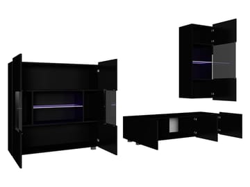 Tessan Tv väggenhet med LED-belysning - brun - Möbler - TV- & Mediamöbler - TV-möbelset