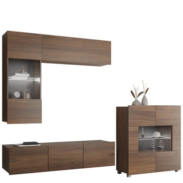 Tessan Tv väggenhet med LED-belysning - brun - Möbler - TV- & Mediamöbler - TV-möbelset