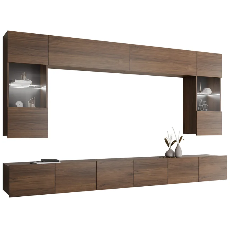 Tessan Tv väggenhet med LED-belysning, vit