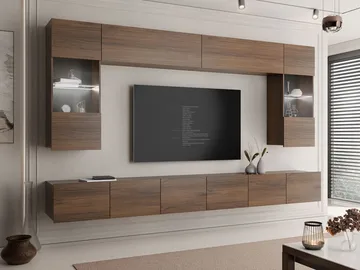 Tessan Tv väggenhet med LED-belysning - vit - Möbler - TV- & Mediamöbler - TV-möbelset