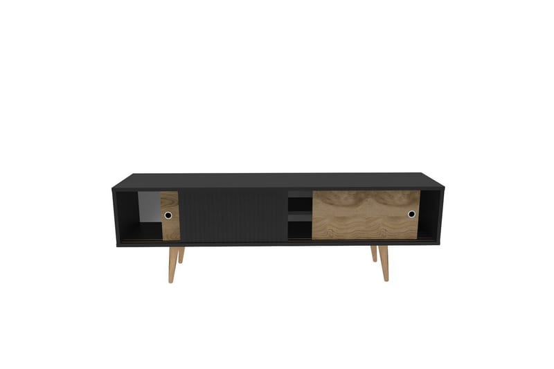 Ticoman Tv-bänk 160 cm - Mediumfärgat trä/Antracit - Möbler - TV- & Mediamöbler - TV bänk & mediabänk