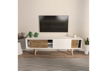 Ticoman Tv-bänk 160 cm - Mediumfärgat trä/Vit - Möbler - TV- & Mediamöbler - TV bänk & mediabänk