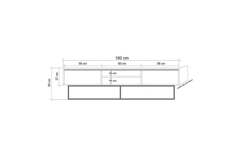 Toporias Tv-bänk 180 cm - Beige - Möbler - TV- & Mediamöbler - TV bänk & mediabänk