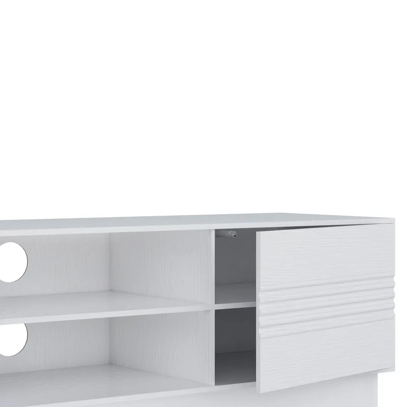 Toro Golvstående Tv Bänk 200 cm med Förvaring i Målat Trä - Vit - Möbler - TV- & Mediamöbler - TV bänk & mediabänk