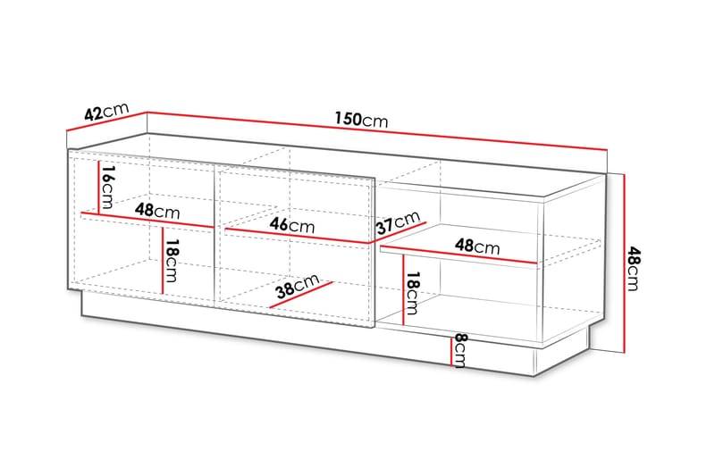 Torvalen Tv-bänk 150 cm - Svart - Möbler - TV- & Mediamöbler - TV bänk & mediabänk