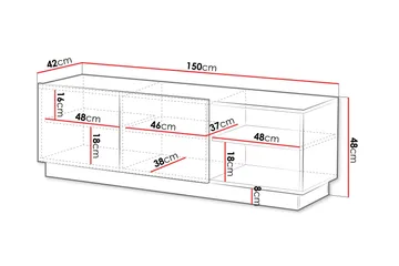 Torvalen Tv-bänk 150 cm - Svart - Möbler - TV- & Mediamöbler - TV bänk & mediabänk
