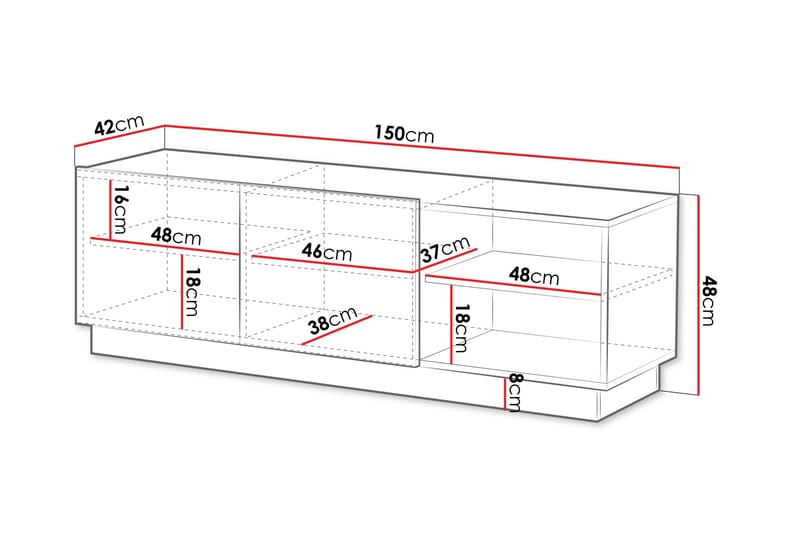 Torvalen Tv-bänk 150 cm - Svart - Möbler - TV- & Mediamöbler - TV bänk & mediabänk