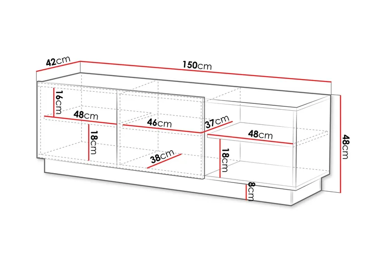 Torvalen Tv-bänk 150 cm - Svart - Möbler - TV- & Mediamöbler - TV bänk & mediabänk